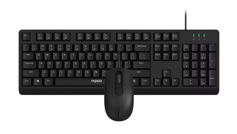 Rapoo NX1500 Set tastiera + mouse USB - Mouse 1000 DPI - Plug & Play - Colore nero