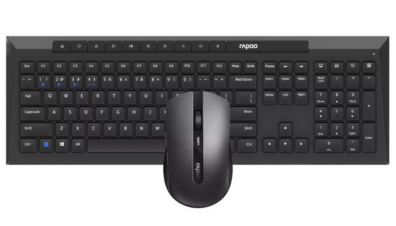 Rapoo 8210M Set tastiera + mouse wireless - Bluetooth e 2 Rapoo 8210M Set tastiera + mouse wireless - Bluetooth e 2