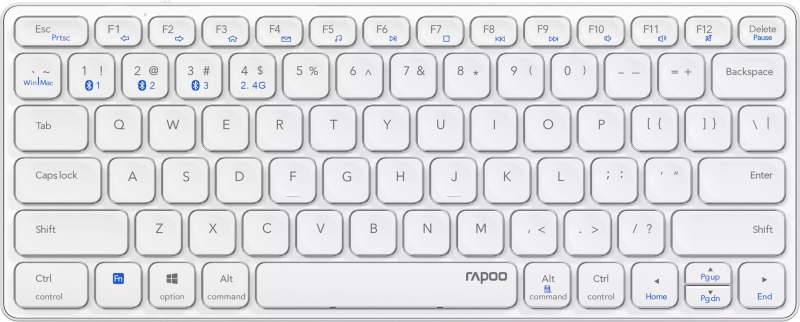 Rapoo E9600M Tastiera compatta ultrasottile wireless - Bluetooth e 2