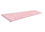 Rapoo E9800M Tastiera compatta ultrasottile wireless - Bluetooth e 2,4 GHz - Base in alluminio - Batteria ricaricabile ecologica - Colore rosa - immagine 3