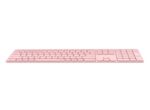 Rapoo E9800M Tastiera compatta ultrasottile wireless - Bluetooth e 2,4 GHz - Base in alluminio - Batteria ricaricabile ecologica - Colore rosa - immagine 4