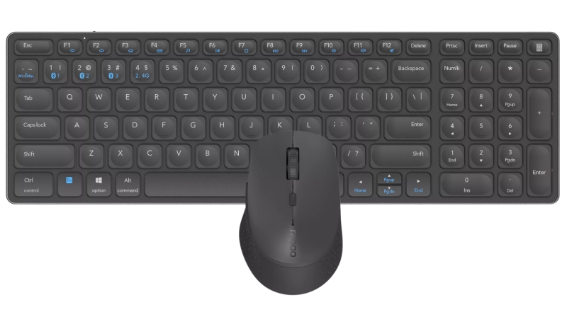 Rapoo 9700M Pacchetto tastiera ultrasottile + mouse wireless - Bluetooth e 2