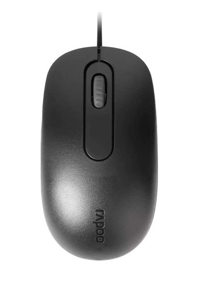 Rapoo N200 Mouse USB - 3 pulsanti - 1600 DPI - Plug & Play - Colore Nero