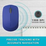 Rapoo M100 Silent Mouse Wireless - Bluetooth e 2,4 GHz - 1300 DPI - Autonomia 9 mesi - Colore blu - immagine 3