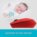Rapoo M100 Silent Mouse Wireless - Bluetooth e 2,4 GHz - 1300 DPI - Autonomia 9 mesi - Colore Rosso - immagine 5