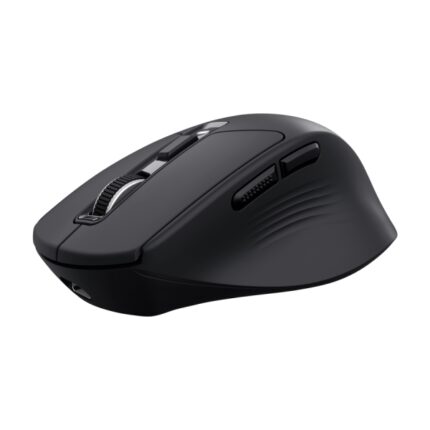 Trust Niven Mouse wireless a 7 pulsanti - Regolabile fino a 3200 dpi - Bluetooth - Ricaricabile - Indicatori LED - Clic silenzioso - Ricevitore USB-C - Multidispositivo - 44x73x110 mm - Colore nero