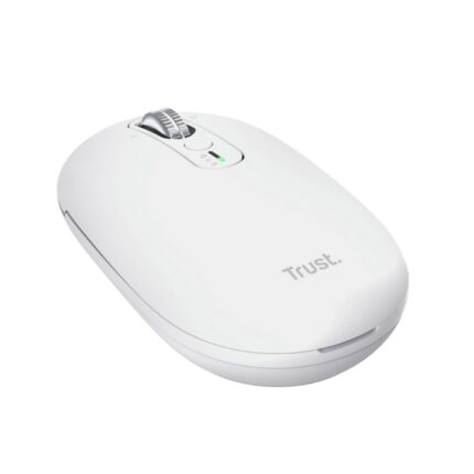 Trust Seron Mouse Wireless - Regolabile fino a 3200 dpi - Bluetooth - Ricaricabile - Clic silenzioso - Ricevitore USB-C - Multipiattaforma - 31x62x111 mm - Colore bianco