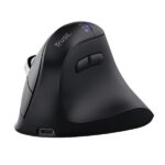 Trust Vyran Mouse wireless ergonomico - Regolabile fino a 4800 dpi - Bluetooth - Ricaricabile - Ricevitore USB-A - Adattatore USB-C - Multidispositivo - Clic silenzioso - 75x84x116 mm - Colore nero