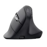 Trust Vyran Mouse wireless ergonomico - Regolabile fino a 4800 dpi - Bluetooth - Ricaricabile - Ricevitore USB-A - Adattatore USB-C - Multidispositivo - Clic silenzioso - 75x84x116 mm - Colore nero - immagine 3