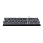 Trust Primo Tastiera Full-Size con cavo USB-C - Retroilluminazione LED - Protezione contro gli schizzi - 104 tasti silenziosi - Adattatore USB-A - 22x184x436 mm - Colore nero - immagine 4