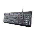 Trust Primo Tastiera Full-Size con cavo USB-C - Retroilluminazione LED - Protezione contro gli schizzi - 104 tasti silenziosi - Adattatore USB-A - 22x184x436 mm - Colore nero - immagine 5