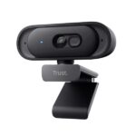 Trust Tomar Webcam QHD 2K - Cavo da 2 m - Microfono integrato - Bilanciamento del bianco automatico - Modalità privacy - Attacco filettato da 1/4" - Campo visivo di 76 gradi - 53x55x93 mm - Colore nero