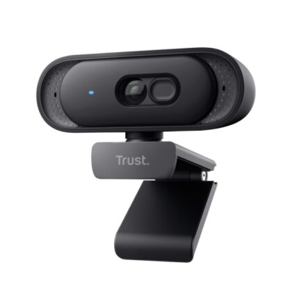 Trust Tomar Webcam QHD 2K - Cavo da 2 m - Microfono integrato - Bilanciamento del bianco automatico - Modalità privacy - Attacco filettato da 1/4" - Campo visivo di 76 gradi - 53x55x93 mm - Colore nero