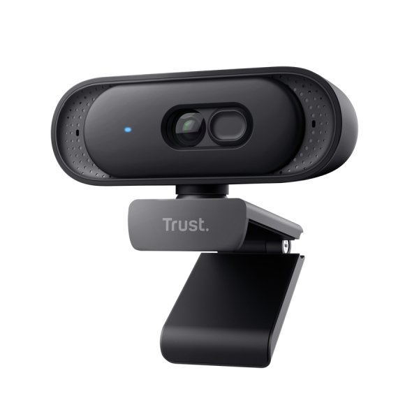 Trust Tomar Webcam QHD 2K - Cavo da 2 m - Microfono integrato - Bilanciamento del bianco automatico - Modalità privacy - Attacco filettato da 1/4" - Campo visivo di 76 gradi - 53x55x93 mm - Colore nero