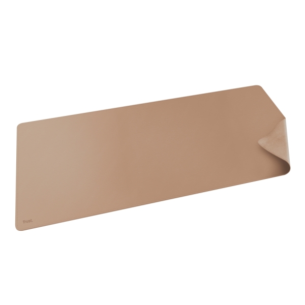 Trust Benya Tappetino da scrivania XXL - PVC - Superficie morbida - Antiscivolo - Flessibile - 430x900 mm - Colore beige