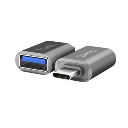 Trust Calyx Pacchetto da 2 adattatori USB 3.0 - USB-A femmina - USB-C maschio - 8x15x32 mm - Colore grigio