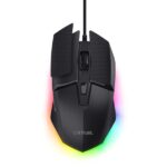 Trust GXT 121 Felox+ Mouse da gioco con 6 pulsanti - Regolabile fino a 10.000 dpi - Luce LED RGB - Cuscinetti antiscivolo - 42x70x131 mm - Colore nero