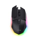 Trust GXT 122 Felox+ Mouse da gioco wireless con 7 pulsanti - Bluetooth - Regolabile fino a 12.000 dpi - Luce LED RGB - Ricaricabile - Cuscinetti antiscivolo - 42x70x131 mm - Colore nero