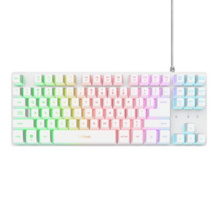 5 m - Formato TKL - Illuminazione RGB - Piedini antiscivolo - 87 tasti - Anti-ghosting - Multipiattaforma - 40x135x359 mm - Colore bianco
