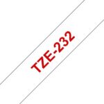Brother TZe232 Nastro laminato generico per etichette - Testo rosso su sfondo bianco - Larghezza 12 mm x 8 metri - immagine 2