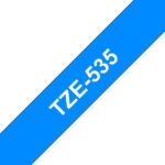Brother TZe535 Nastro laminato generico per etichette - Testo bianco su sfondo blu - Larghezza 12 mm x 8 metri - immagine 2