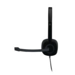 Logitech H151 Cuffie con microfono - Microfono girevole - Comandi sul cavo - Archetto regolabile - Connettore jack da 3,5 mm - Cavo da 1,80 m - Colore nero - immagine 4