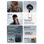 Cuffie Bluetooth TWS Nothing Ear (3) - Cancellazione del rumore ANC - Driver dinamico da 12 mm - Fino a 38 ore di riproduzione - Colore nero - immagine 5