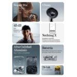 Cuffie Bluetooth TWS Nothing Ear (3) - Cancellazione del rumore ANC - Driver dinamico da 12 mm - Fino a 38 ore di riproduzione - Bianco - immagine 5