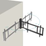 Tooq Orbita - Supporto da parete elettrico per schermi da 32" a 75" - Regolazione motorizzata - Regolazione orizzontale e rotazione - Gestione dei cavi - Peso massimo 50 kg - VESA max. 600x400 mm - Colore: nero - immagine 3