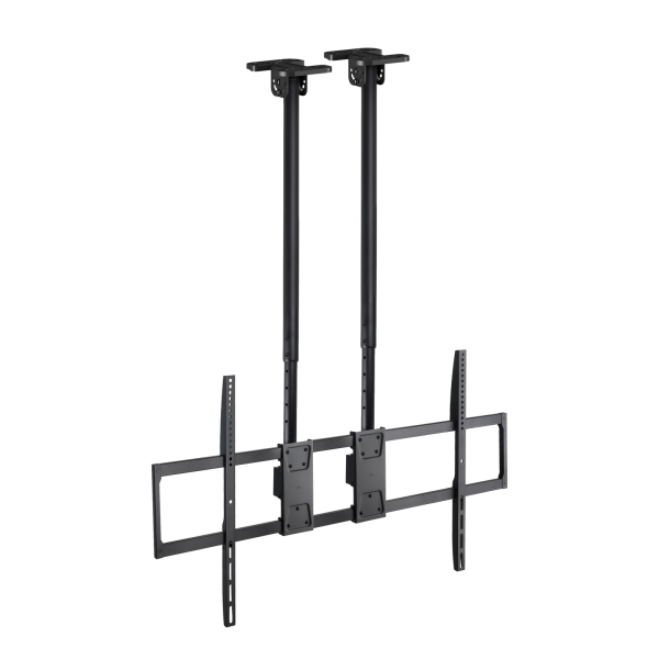 Tooq Supporto da soffitto per schermi da 60-120" - Doppio braccio - Inclinabile ed estensibile - Gestione dei cavi - Peso max. 120 kg - VESA max. 1000x600 mm - Colore: nero
