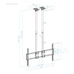Tooq Supporto da soffitto per schermi da 60-120" - Doppio braccio - Inclinabile ed estensibile - Gestione dei cavi - Peso max. 120 kg - VESA max. 1000x600 mm - Colore: nero - immagine 5