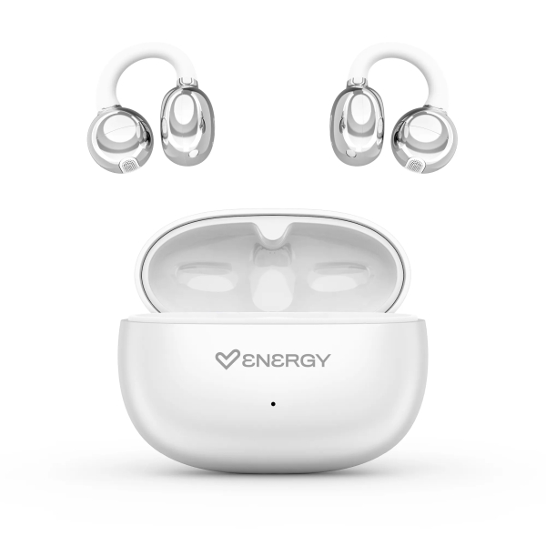 Energy Sistem ChicPods Cuffie True Wireless - Bluetooth 5.4 - 23 ore di autonomia - Tecnologia Open Sound - Microfono con riduzione del rumore - Assistente vocale integrato - Design curvo - Colore bianco