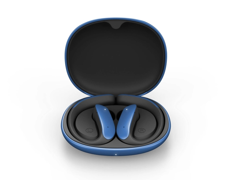 Energy Sistem PulseFit Cuffie sportive senza fili - Bluetooth 5.4 - Protezione contro il sudore e gli spruzzi d'acqua - Fit sicuro per una vestibilità confortevole - Chiamate stereo - Durata della batteria di 22 ore - Assistente vocale integrato - Colore blu