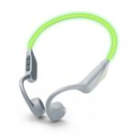 Cuffie sportive Energy Sistem VibeWave - Bluetooth 5.4 - Connessione multipoint - Protezione da sudore e schizzi - Fascia in gomma Secure-Fit - Microfono - Autonomia 15 ore - Illuminazione LED - Assistente vocale - Colore grigio - immagine 2