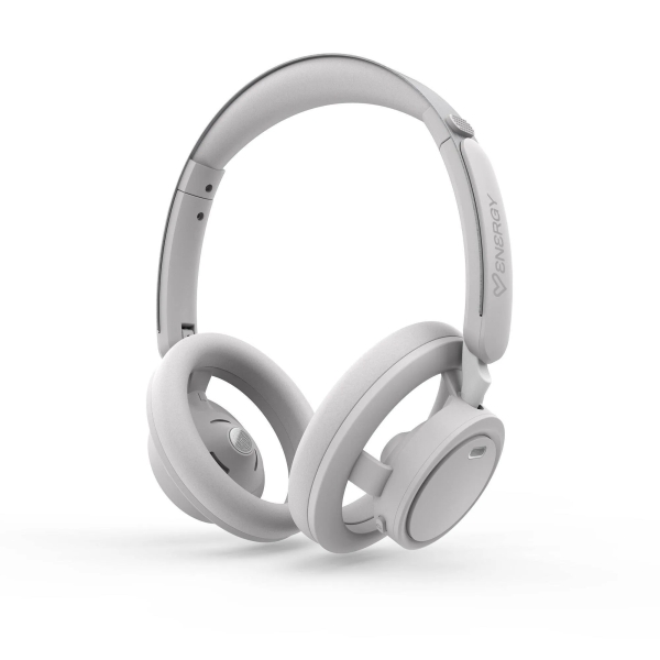 Cuffie Bluetooth Energy Sistem Open Design - Tecnologia audio aperta - Design ergonomico - Connessione multipoint - Fino a 40 ore di batteria - Microfono con riduzione del rumore ENC - Assistente vocale - Colore bianco