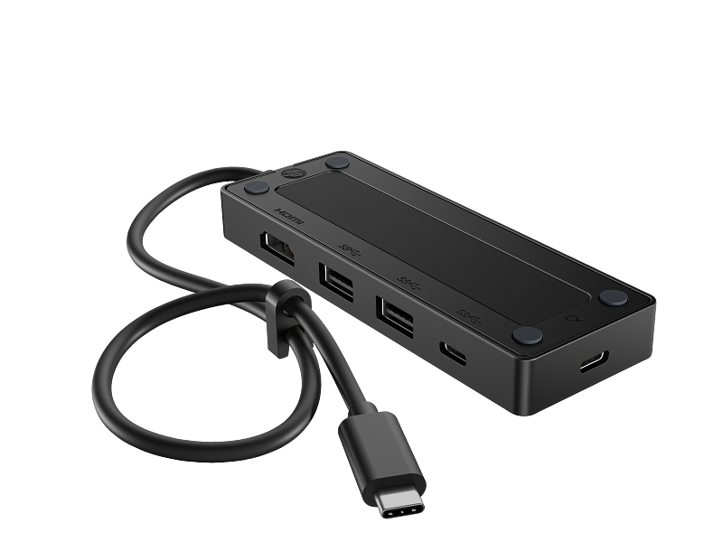 HP Travel Hub G3 5-in-1 USB-C Multiport Hub - HDMI 4K 60Hz - 2x USB A 10Gbps - 2x USB C Data + Power Delivery fino a 65W - Design da viaggio compatto