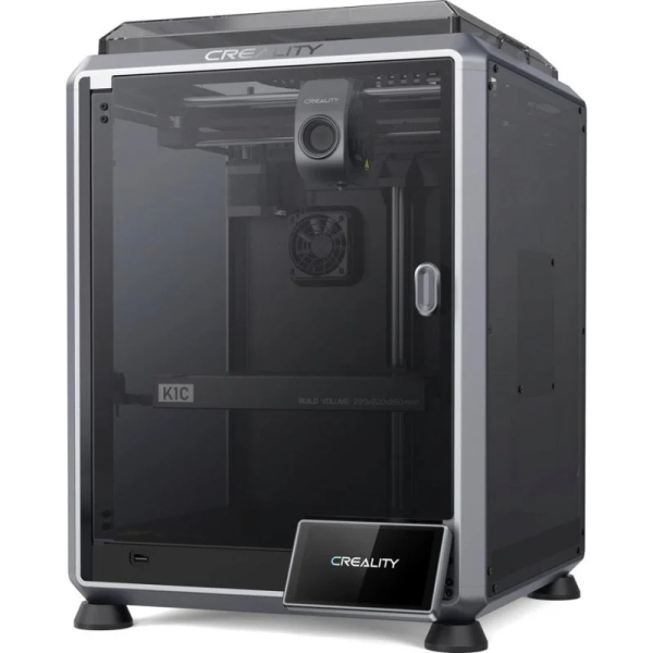 Stampante 3D chiusa Creality K1C - Dimensioni 22x22x25cm - Alloggiamento in lega di alluminio e vetro - Interfaccia utente intelligente - Velocità fino a 600 mm/s