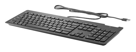 Tastiera USB Smartcard HP Business Slim - Lettore di Smartcard integrato - Inclinazione regolabile - Resistente al versamento di liquidi - Nero