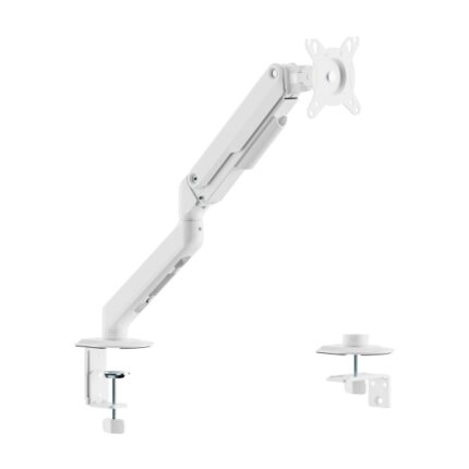 Aisens Eco Supporto da tavolo con braccio articolato per monitor 17"-32" - Supporta fino a 9 kg - Gestione dei cavi - VESA 100x100 mm - Contrappeso girevole e inclinabile - Bianco