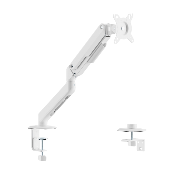 Aisens Eco Supporto da tavolo con braccio articolato per monitor 17"-32" - Supporta fino a 9 kg - Gestione dei cavi - VESA 100x100 mm - Contrappeso girevole e inclinabile - Bianco