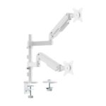 Supporto da tavolo Aisens Eco con 2 bracci articolati per monitor da 17"-32" - Supporta fino a 9 kg - Gestione dei cavi - VESA 100x100 mm - Contrappeso girevole e inclinabile - Colore bianco