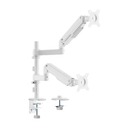Supporto da tavolo Aisens Eco con 2 bracci articolati per monitor da 17"-32" - Supporta fino a 9 kg - Gestione dei cavi - VESA 100x100 mm - Contrappeso girevole e inclinabile - Colore bianco