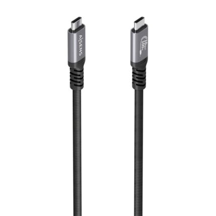 Aisens Cavo USB-C maschio - Supporta fino a 100W - Lunghezza 5m - Velocità di trasferimento fino a 10Gbps - Risoluzione 8K - Alluminio - Colore nero