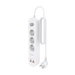 Ciabatta elettrica Aisens con 3 prese Schuko - 2xUSB-C - 2xUSB-A - cavo da 1,4 m - Interruttore con indicatore LED - Power Delivery 3.0 - Qualcomm 3.0 - Colore bianco - immagine 3