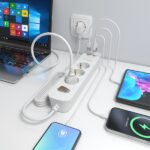 Ciabatta elettrica Aisens con 3 prese Schuko - 2xUSB-C - 2xUSB-A - cavo da 1,4 m - Interruttore con indicatore LED - Power Delivery 3.0 - Qualcomm 3.0 - Colore bianco - immagine 5