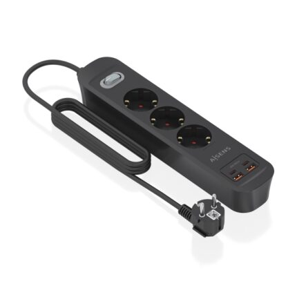 4 m - Interruttore con indicatore LED - Consegna di energia - Qualcomm 3.0 - Colore nero