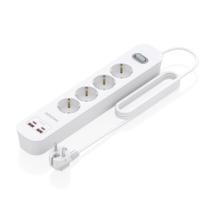 Striscia di alimentazione Aisens con 4 prese Schuko - 2xUSB-C - 2xUSB-A - Cavo da 1