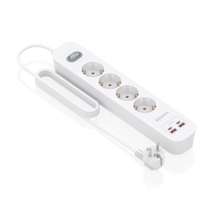 4 m - Interruttore con indicatore LED - Consegna di energia - Qualcomm 3.0 - Colore bianco