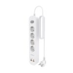 Striscia di alimentazione Aisens con 4 prese Schuko - 2xUSB-C - 2xUSB-A - Cavo da 1,4 m - Interruttore con indicatore LED - Consegna di energia - Qualcomm 3.0 - Colore bianco - immagine 3
