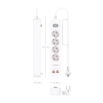Striscia di alimentazione Aisens con 4 prese Schuko - 2xUSB-C - 2xUSB-A - Cavo da 1,4 m - Interruttore con indicatore LED - Consegna di energia - Qualcomm 3.0 - Colore bianco - immagine 4